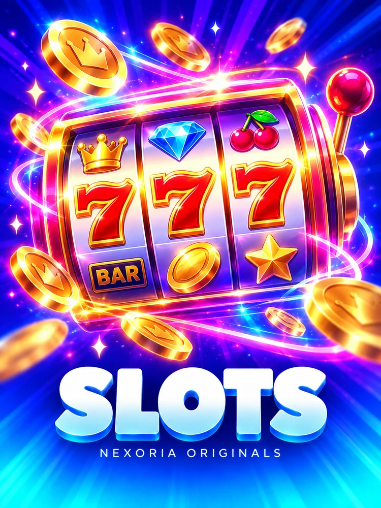Nexoria Slots — neon slot machine with jackpot sevens